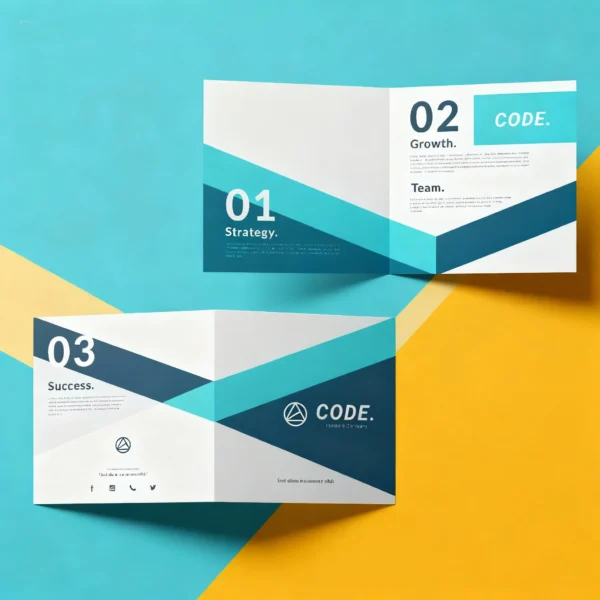 carta menú díptico cuadrado pequeño