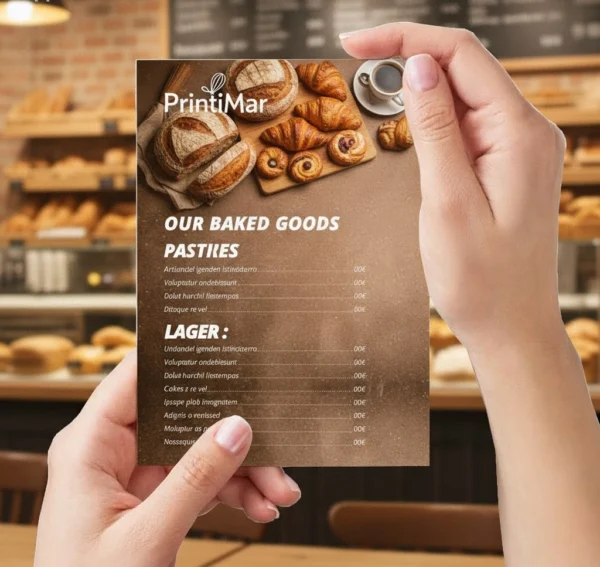 Cartas menú una sola página