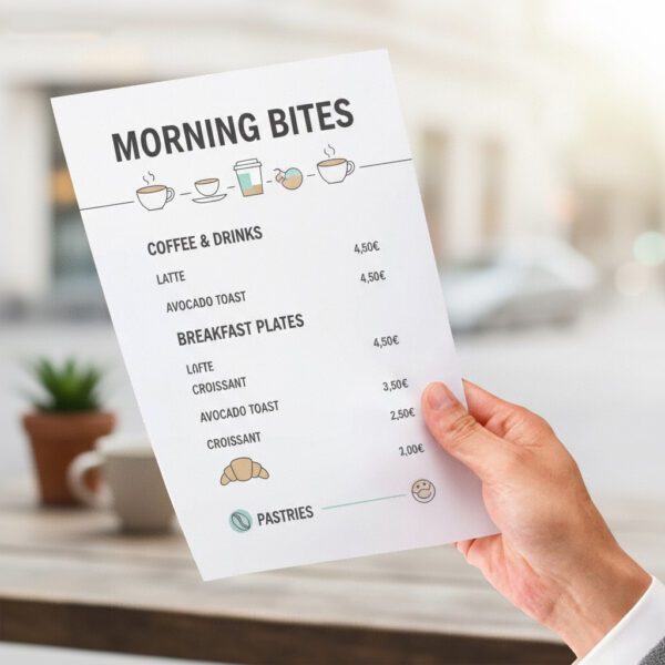 Cartas menú una sola página