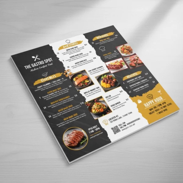 Cartas menú soporte rígido